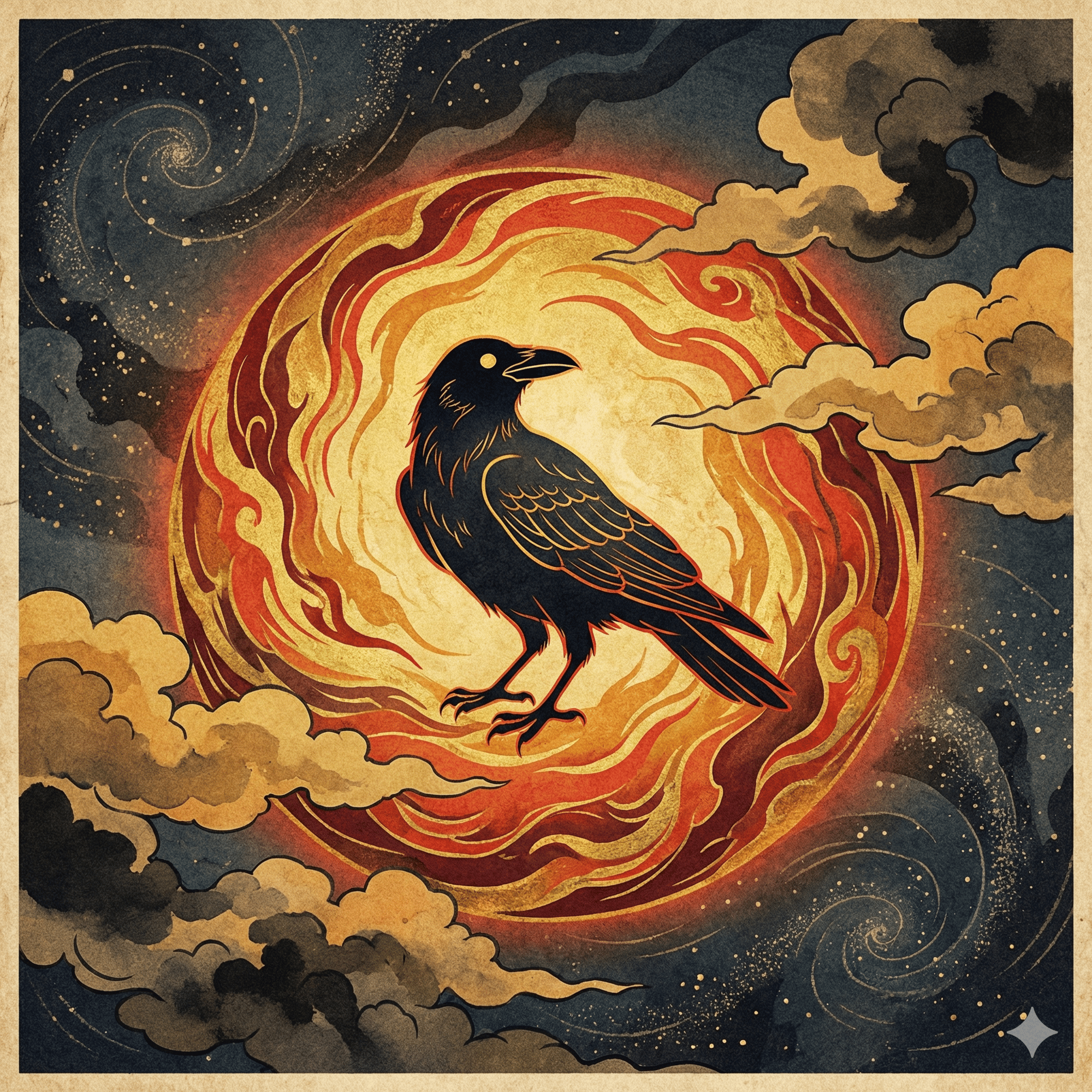 金烏のイラスト