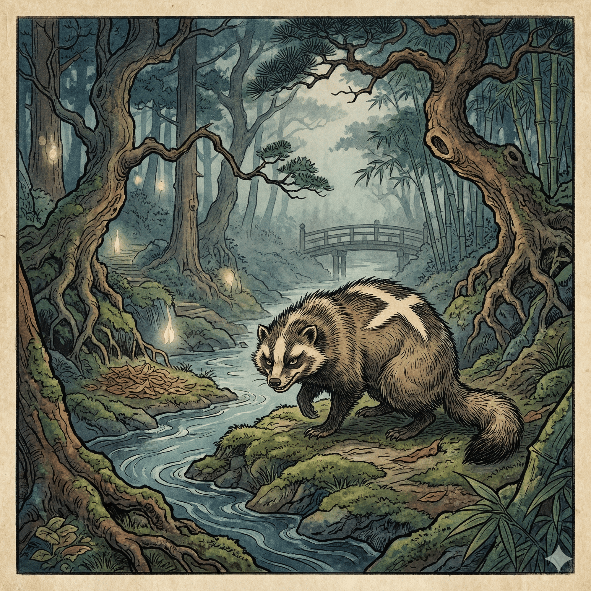 ムジナのイラスト