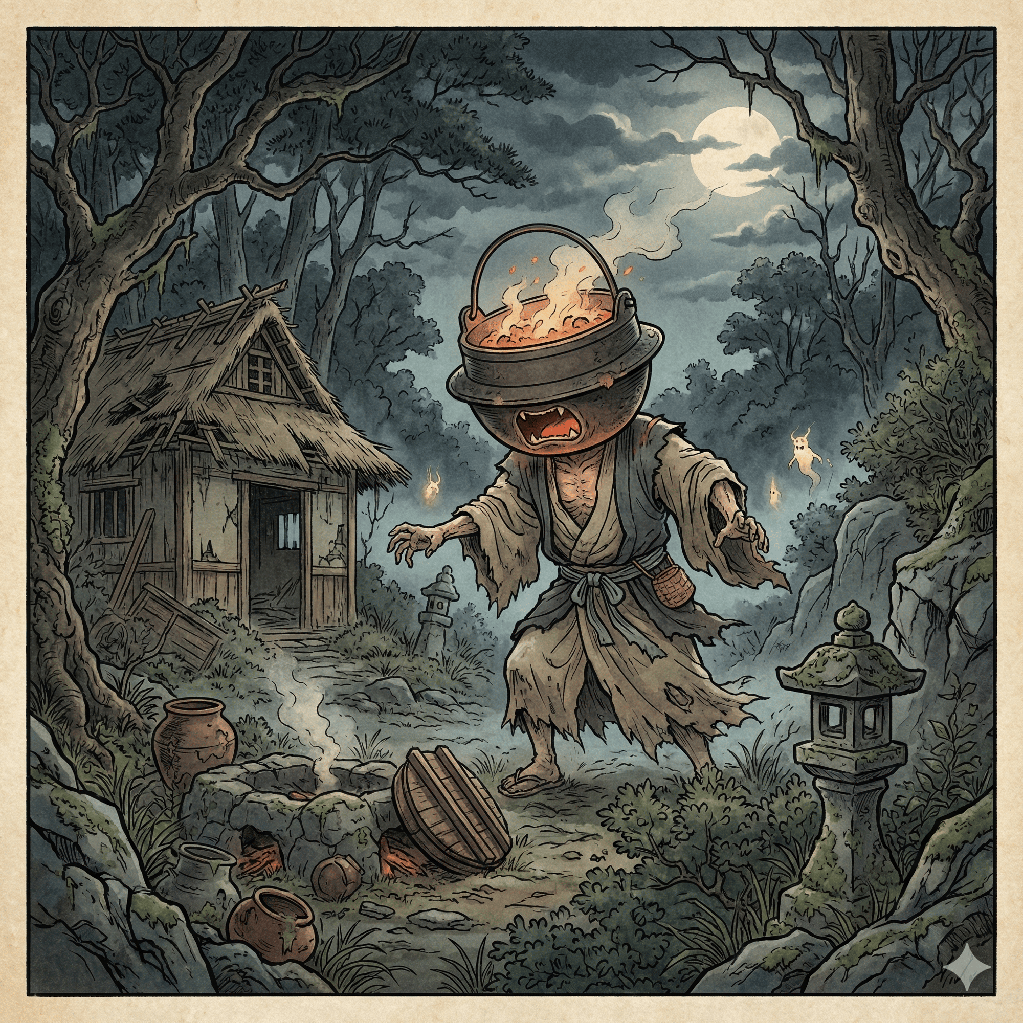 鳴釜のイラスト