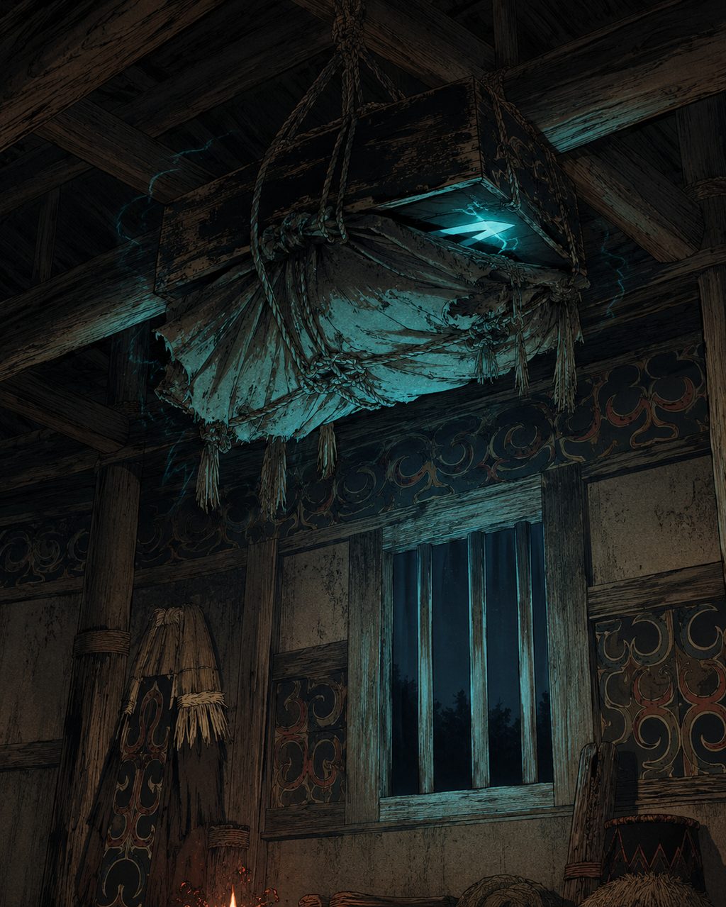 The demon sword Ipetam, which cries of its own accord and seeks blood. Meaning "eating sword," this cursed blade of Ainu lore was said to rattle within its box, emit a phantom light, and slay people. Tales of it being sunk into bottomless marshes by terrified locals are found in places like Kamuikotan, deeply tying the dread of iron tools to the land's folklore.