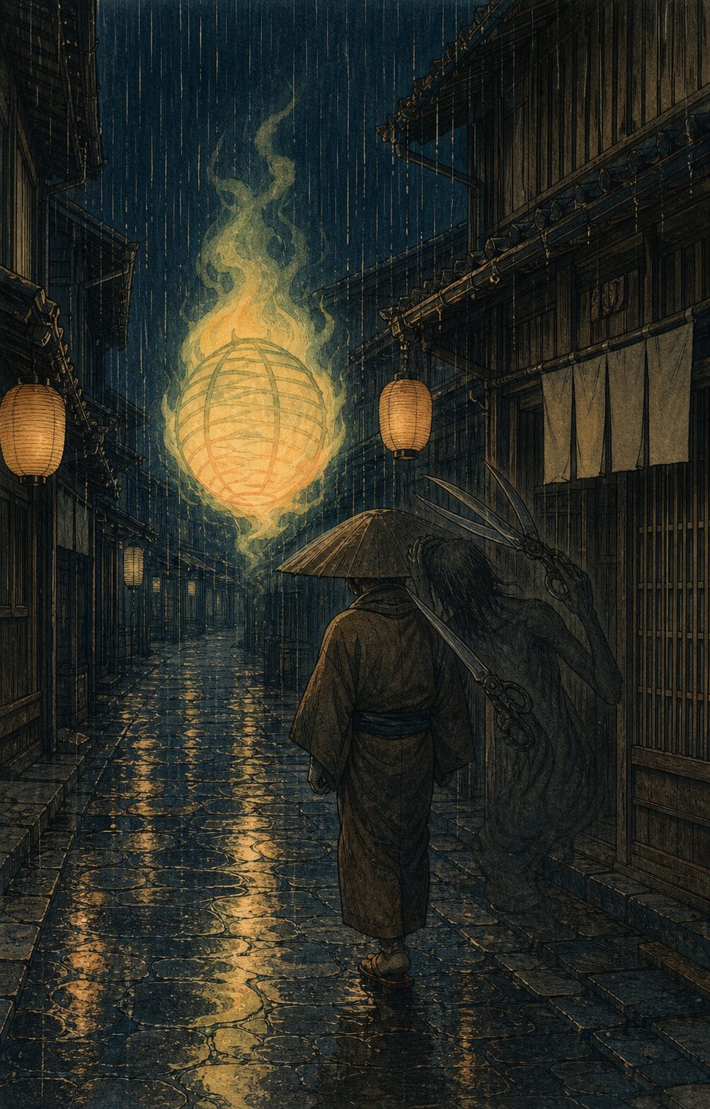 The Kamikiri of Matsusaka, and the spectral fire of Akurojin-no-hi said to appear on rainy nights in Ise. In Mie, anomalies lurk not only at sacred mythic sites and mountain boundaries, but also on the dark roads right beside everyday life.