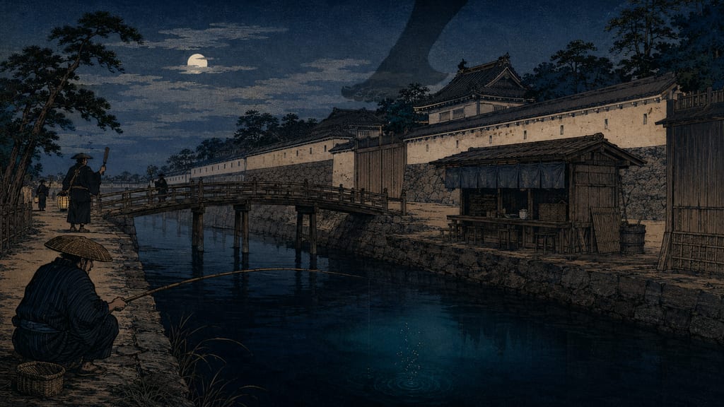 The Seven Wonders of Honjo were born from Edo's urban infrastructure: moats, bridges, stalls, and samurai mansions.