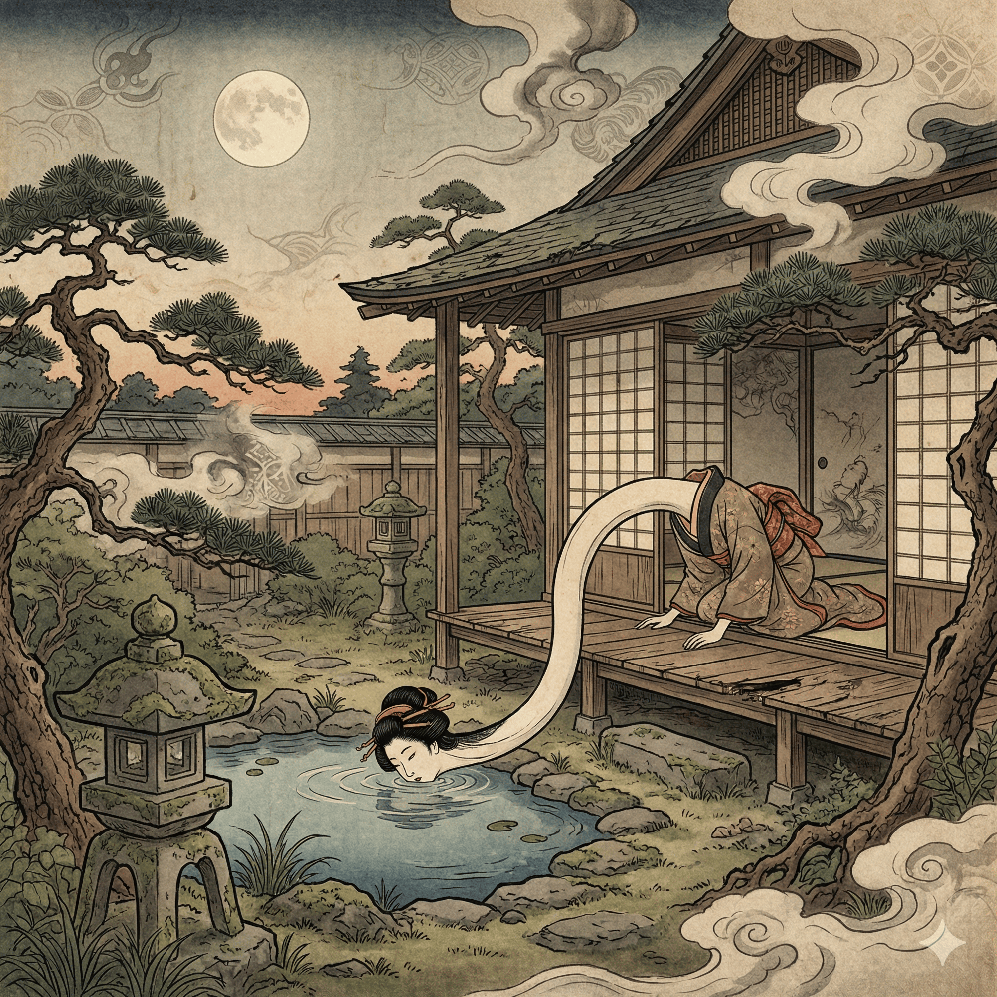 ろくろ首のイラスト