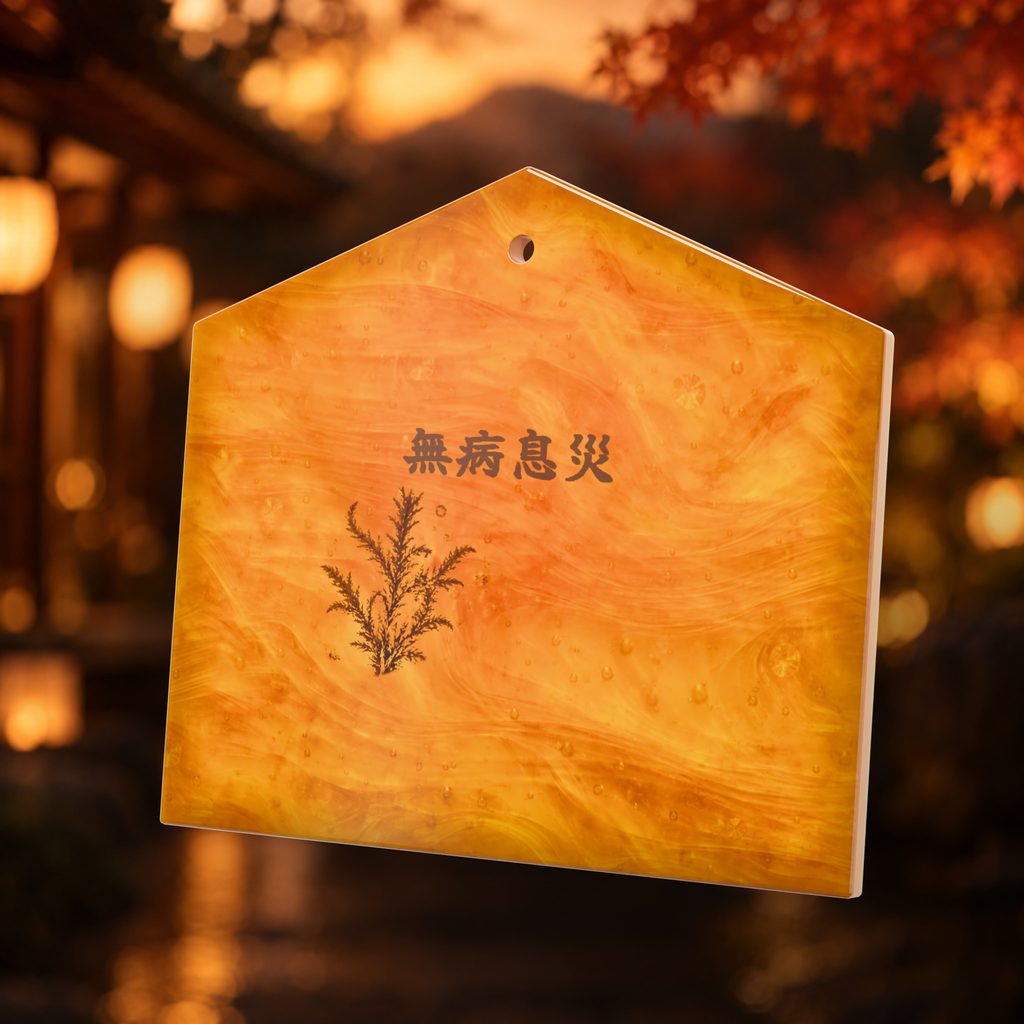 Amber with moss ema plaque