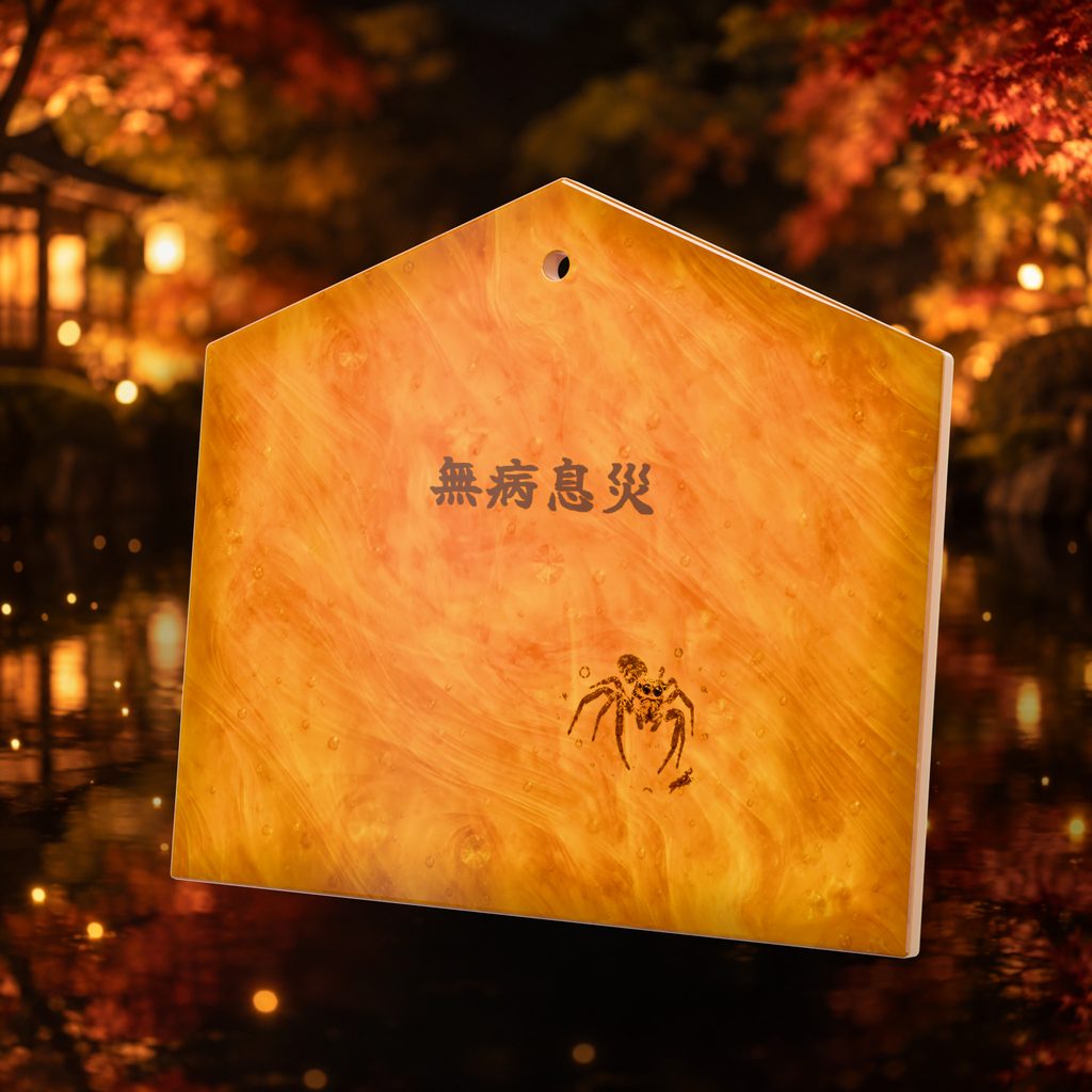 Amber with a spider ema plaque