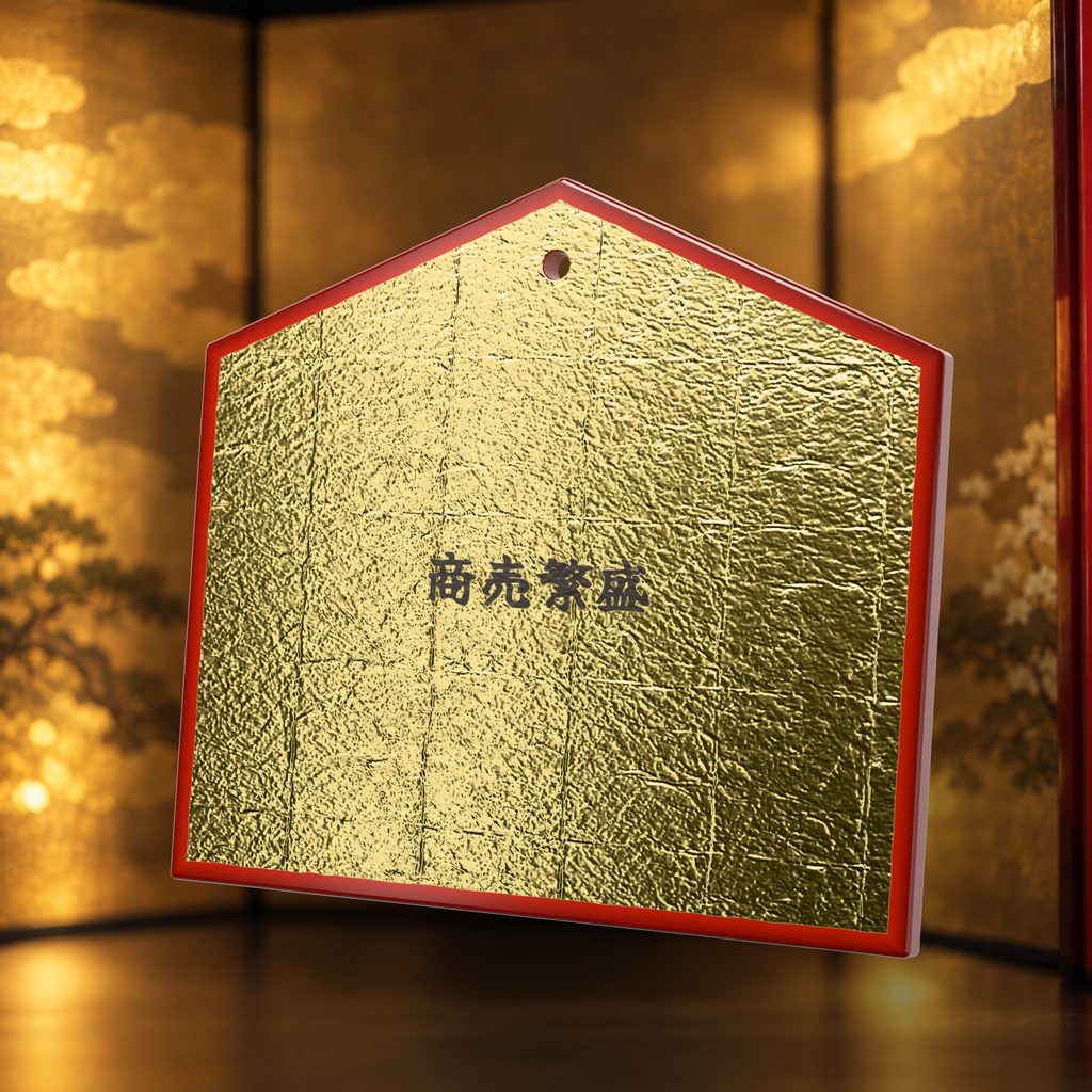 Pale gold leaf ema plaque