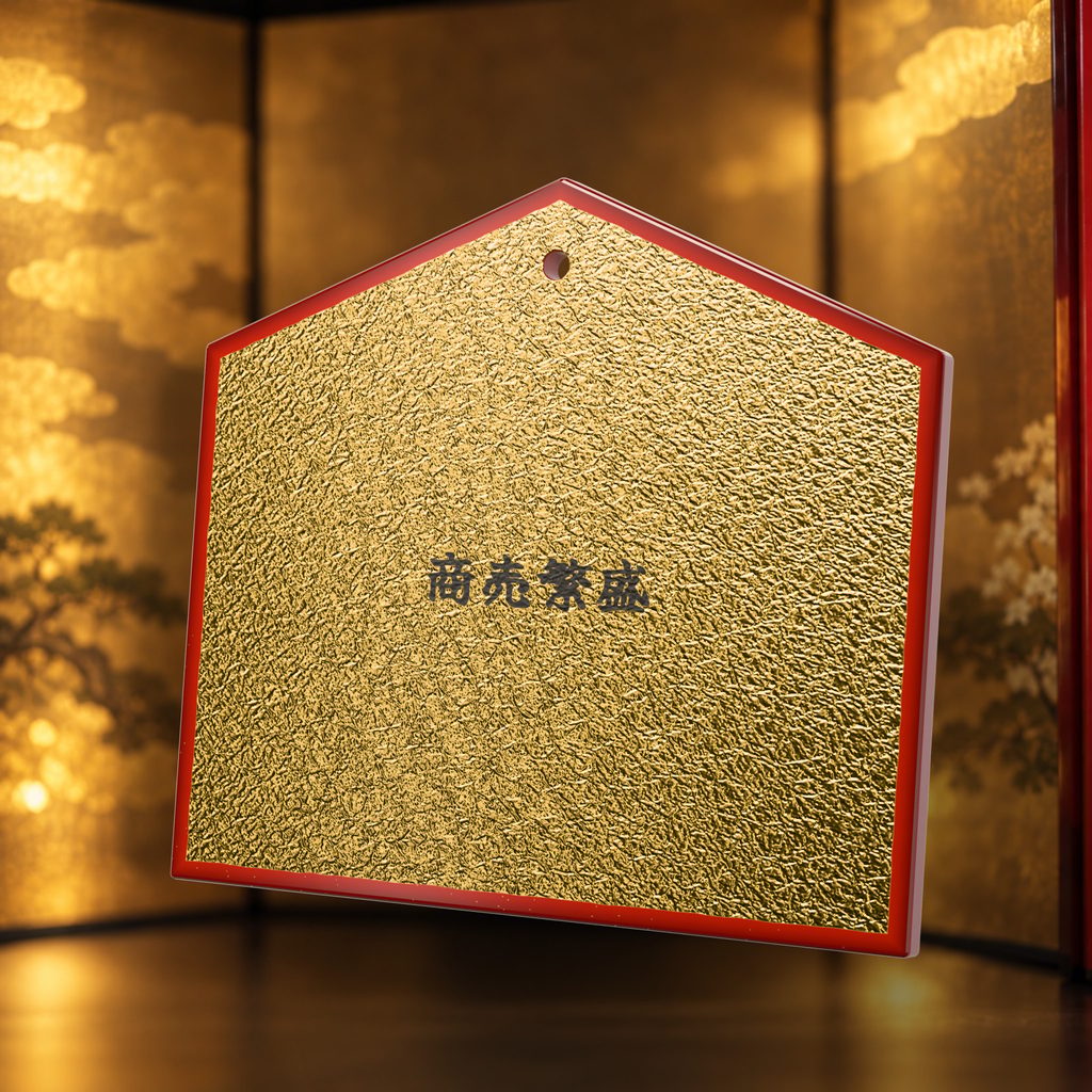 Crumpled gold leaf ema plaque