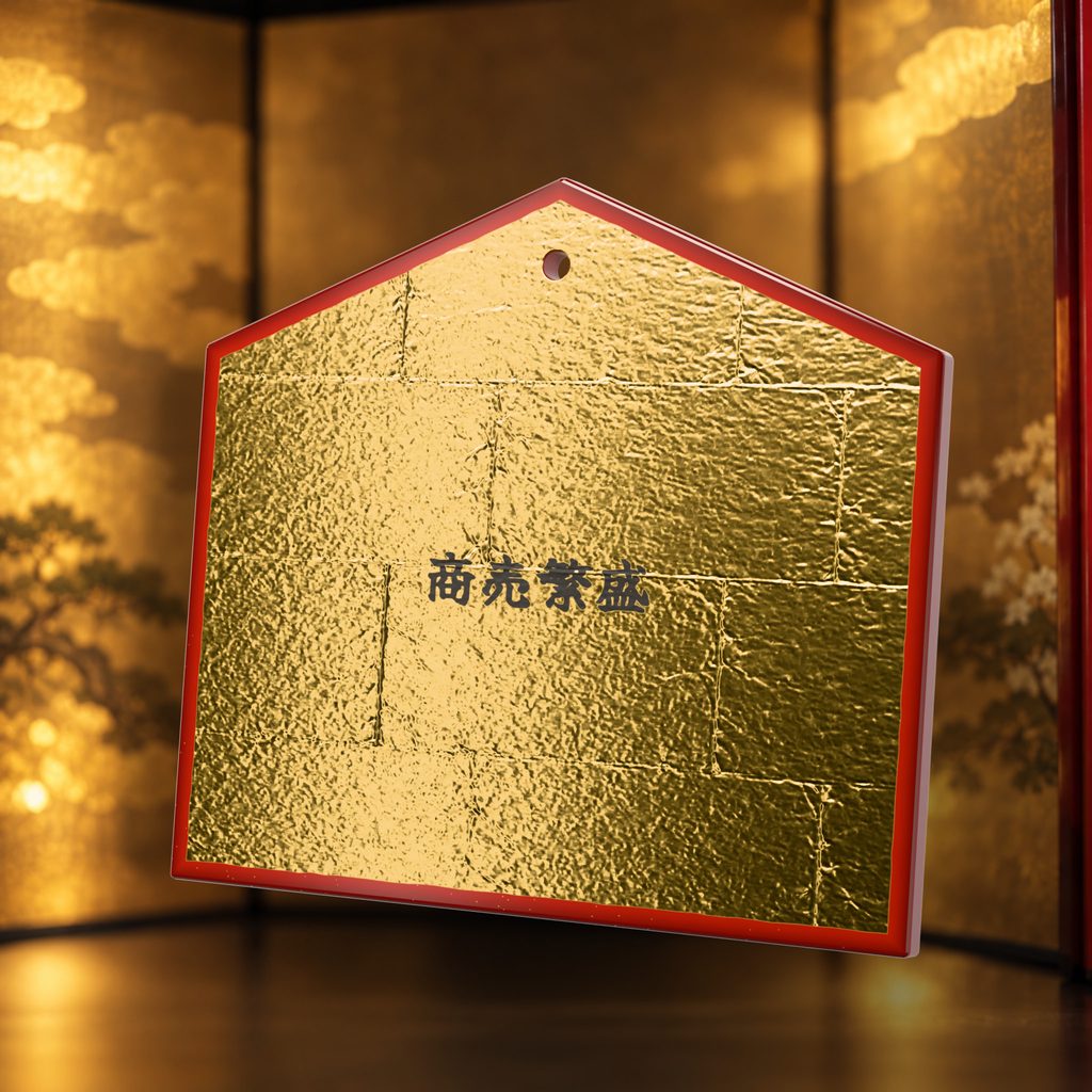 Broad gold leaf ema plaque