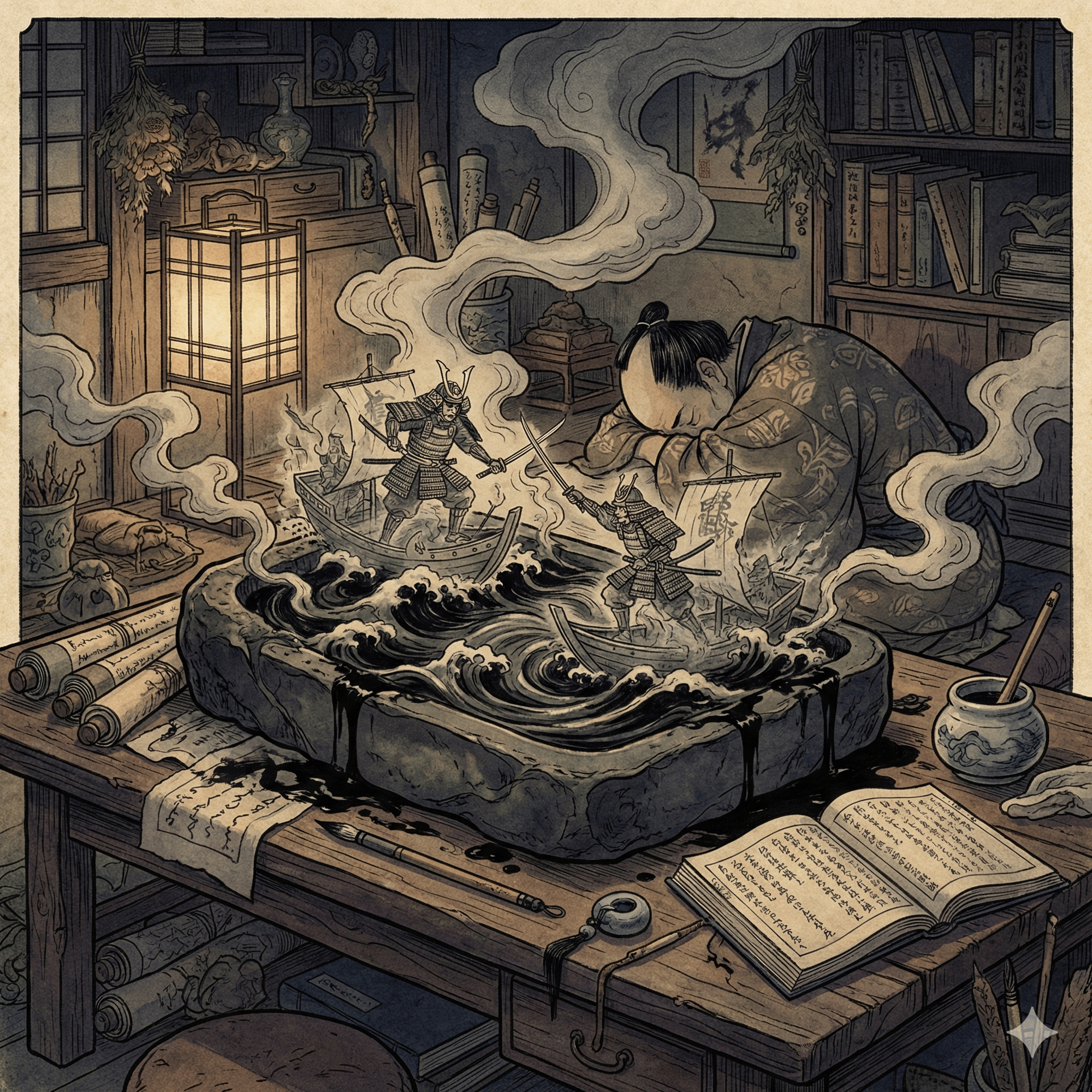 硯の魂のイラスト