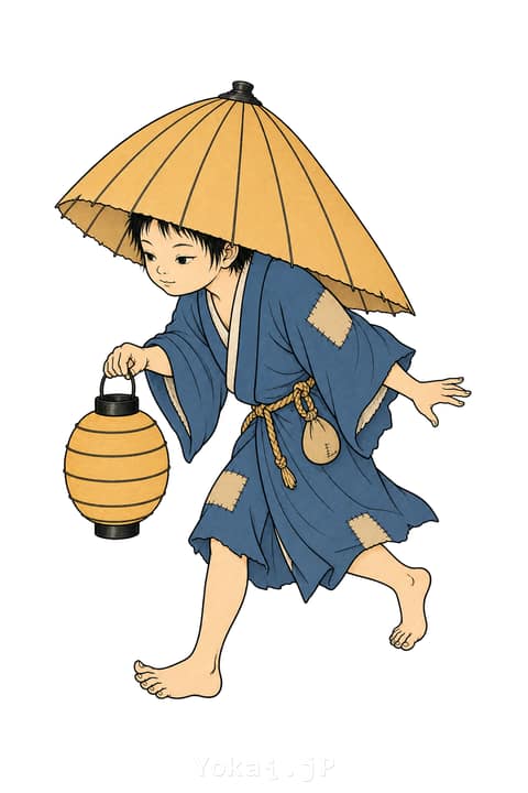 雨降小僧 — 影解き妖怪図