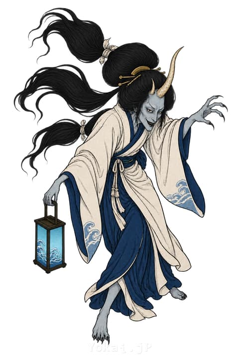 青行燈 — 影解き妖怪図
