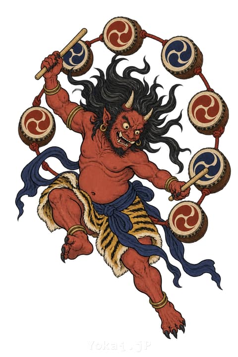 雷神 — 影解き妖怪図