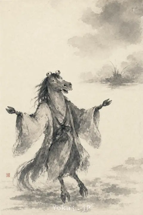 马鹿 — 水墨画