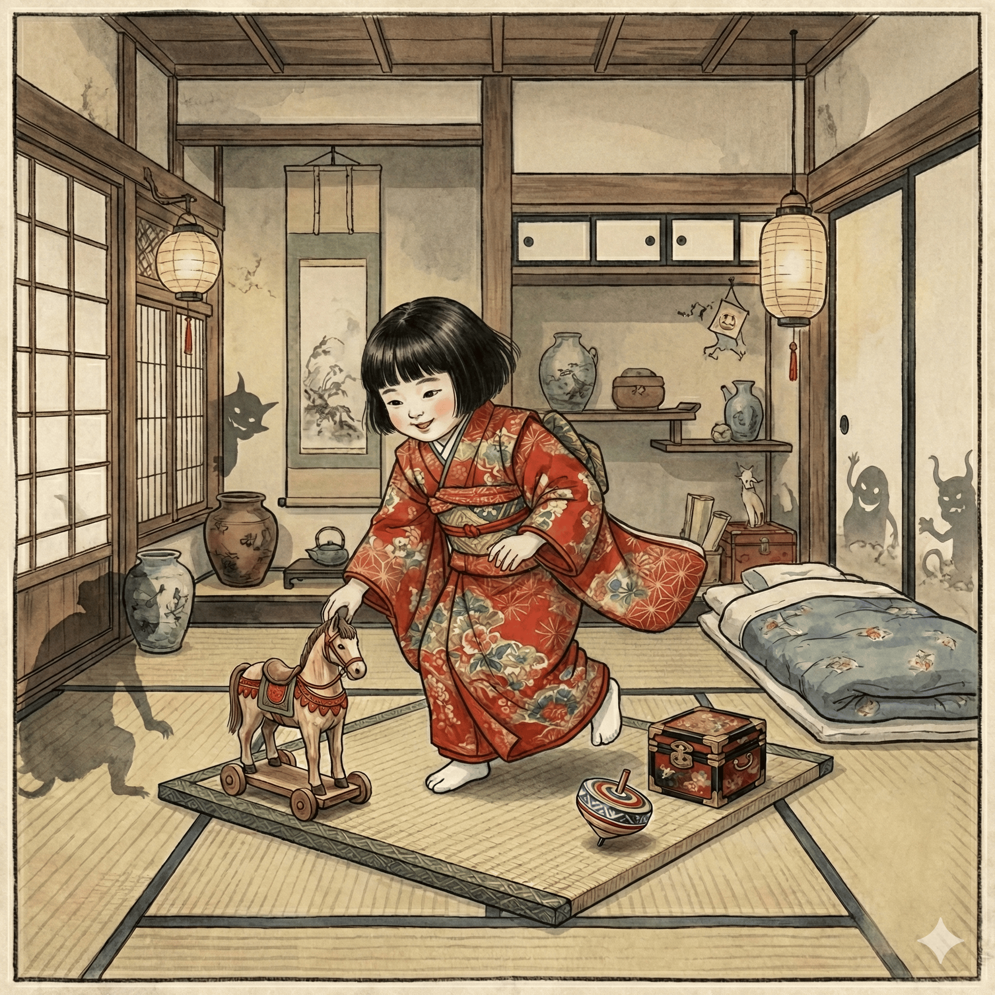 座敷童子のイラスト